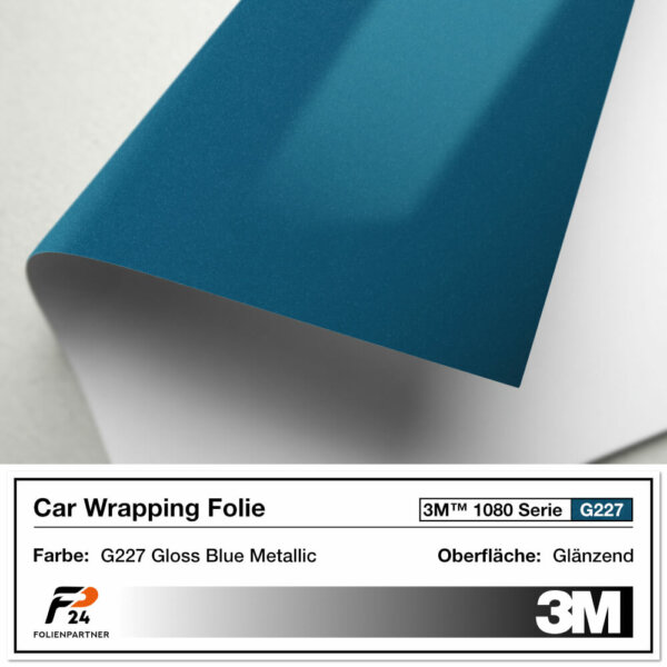 3m 1080 g227 gloss blue metallic car wrap autofolie 2
