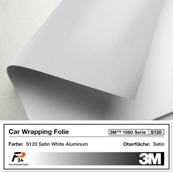 3m 1080 s120 satin white aluminium car wrap autofolie 2