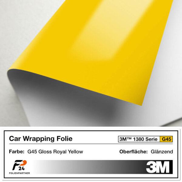 3m 1380 g45 gloss royal yellow car wrap autofolie 2