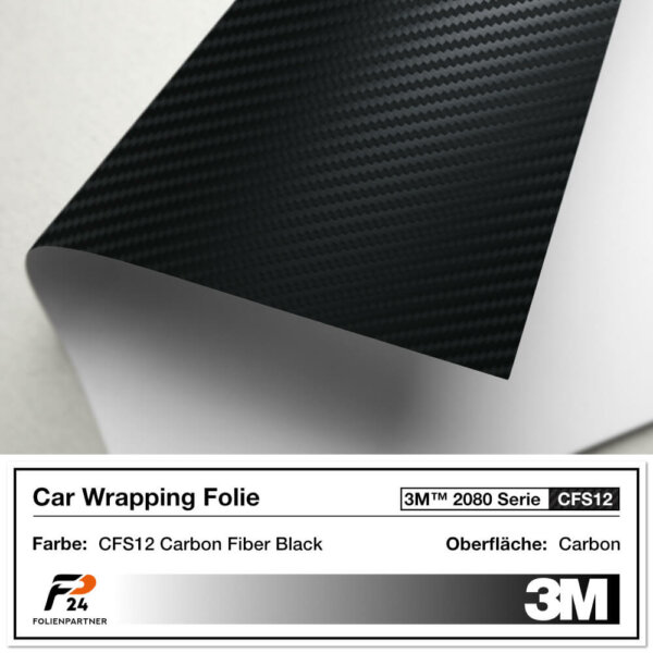 3m 2080 cfs12 carbon fiber black car wrap autofolie 2