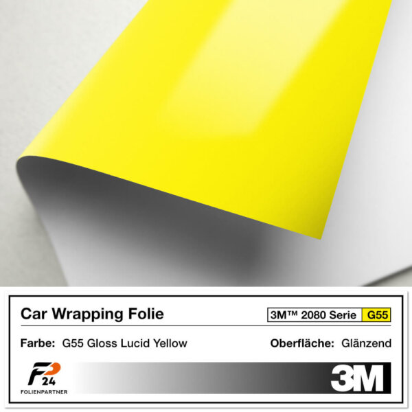 3m 2080 g55 gloss lucid yellow car wrap autofolie 2