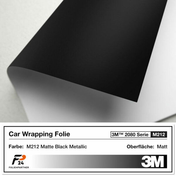3m 2080 m212 matte black metallic car wrap autofolie 2