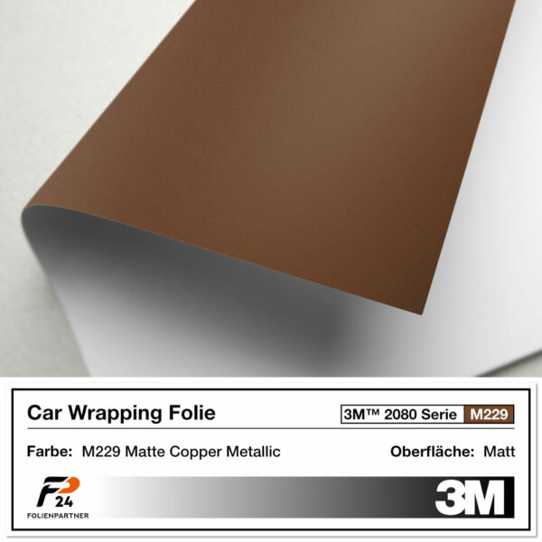 3m 2080 m229 matte copper metallic car wrap autofolie 2