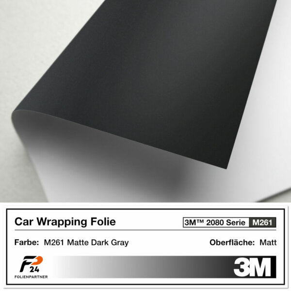3m 2080 m261 matte dark gray car wrap autofolie 2