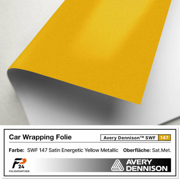avery dennison swf 147 satin energetic yellow metallic car wrap autofolie 2