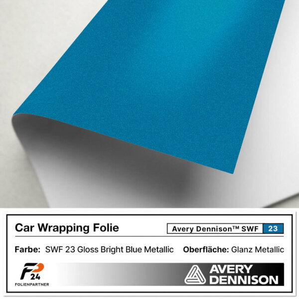 avery dennison swf 23 gloss bright blue metallic car wrap autofolie 2