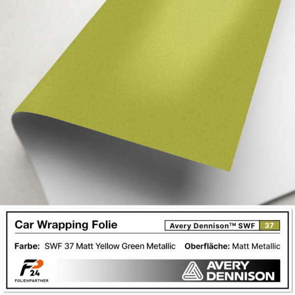 avery dennison swf 37 matt yellow green metallic car wrap autofolie 2