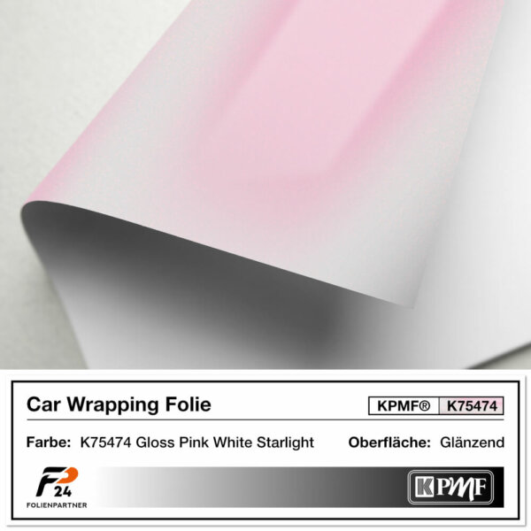 kpmf k75474 gloss pink white starlight car wrap autofolie 2