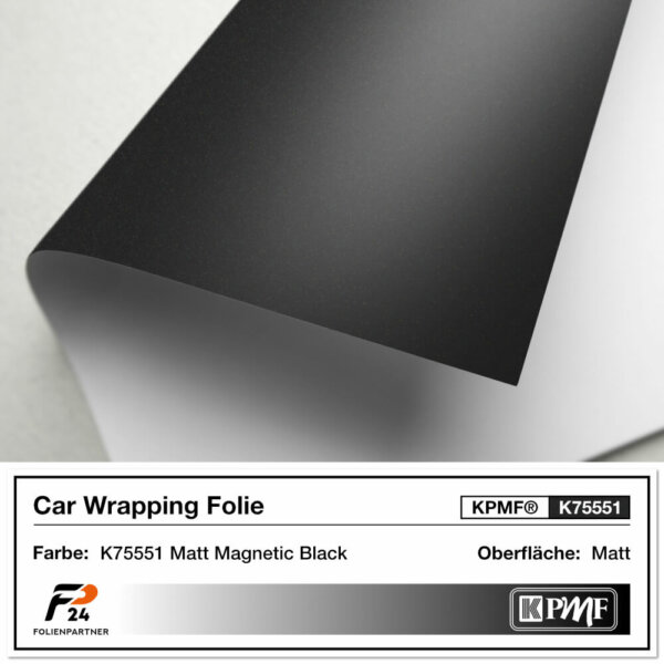 kpmf k75551 matt magnetic black car wrap autofolie 2