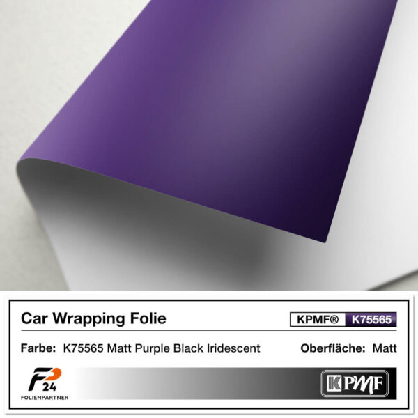 kpmf k75565 matt purple black iridescent car wrap autofolie 2