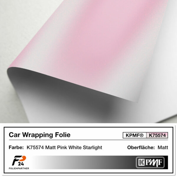 kpmf k75574 matt pink white starlight car wrap autofolie 2