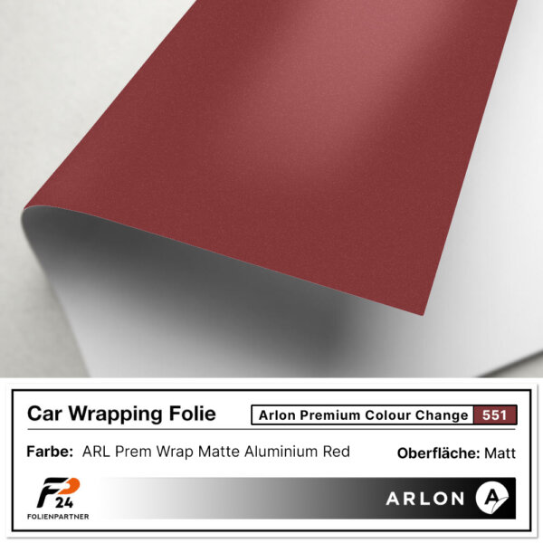 arlon premium colour change 551 matte aluminium red car wrap autofolie 2