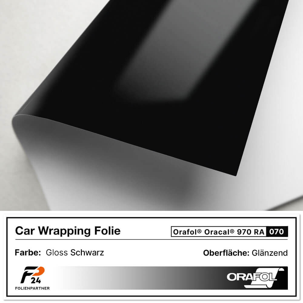 Oracal 970RA 070 Gloss Schwarz Car Wrap Autofolie 