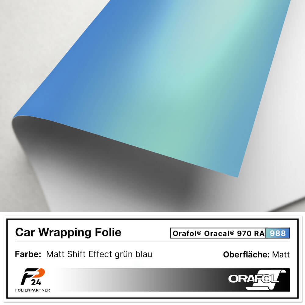 Oracal 970RA 988 Matt Shift Grün Blau Car Wrap Autofolie